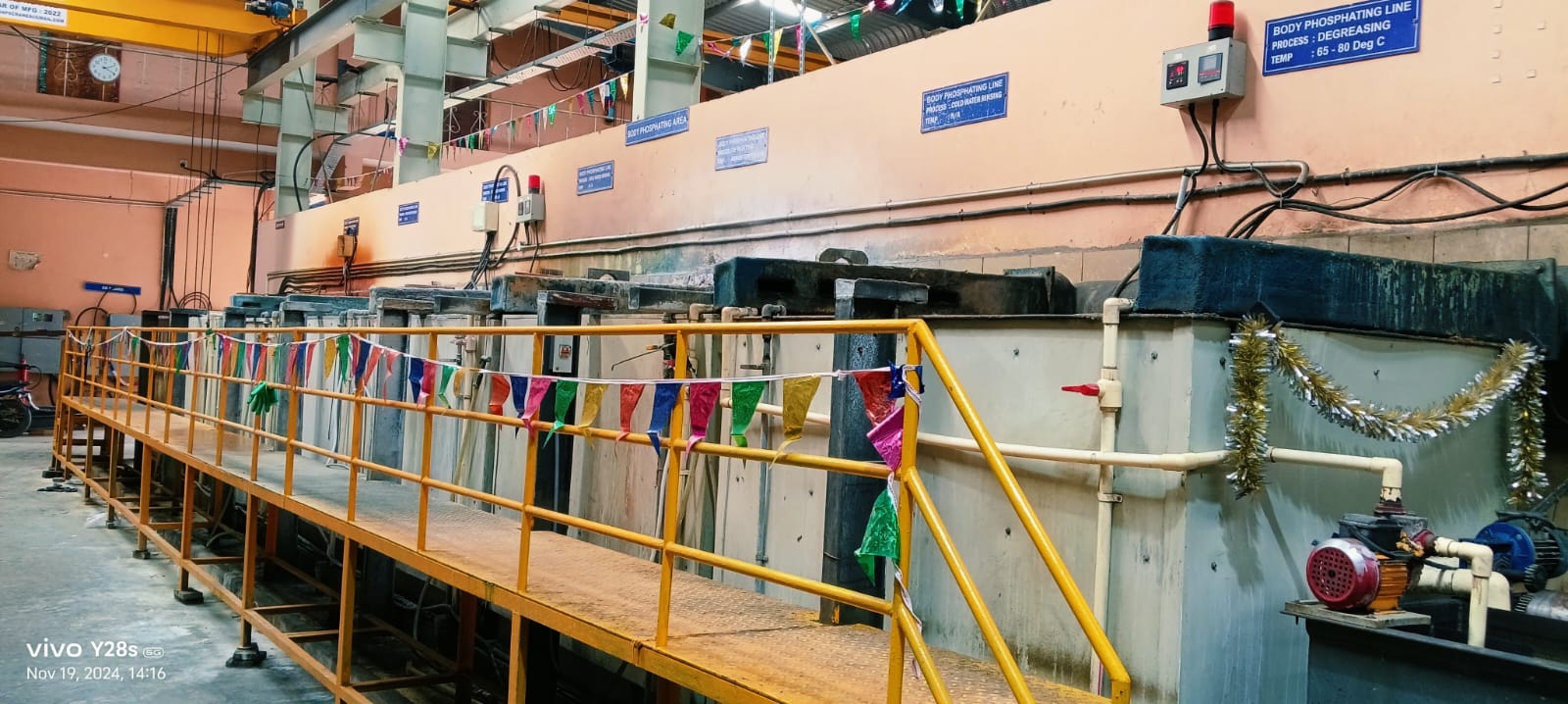 Wide view of the S2 Unit 2 phosphating process line